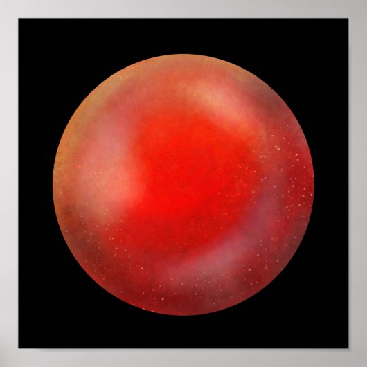 Deep Red Galaxy Orb – Crimson Marble Print (Voorkant)