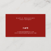 Deep-red Garden Flowers Bouquet Visitekaartje (Achterkant)