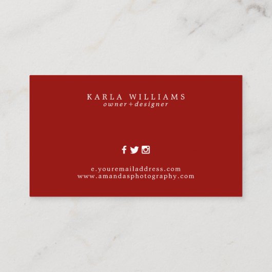 Deep-red Garden Flowers Bouquet Visitekaartje (Achterkant)