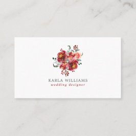 Deep-red Garden Flowers Bouquet Visitekaartje