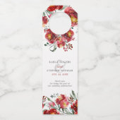 Deep-red Garden Waterverven Flowers Flessenhanger (Voorkant)