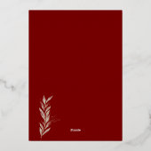 Deep Red Gold Waterverf Leaf Joyous Holiday Folie Feestdagenkaart (Achterkant)
