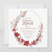 Deep Red Gold Winter Calligraphy Vrijgezellenfeest Kaart (Voorkant)