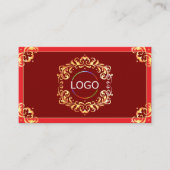 Deep Red Golden  met Logo Sophisticated Visitekaartje (Voorkant)