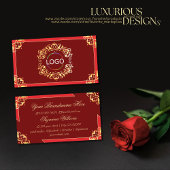 Deep Red Golden  met Logo Sophisticated Visitekaartje