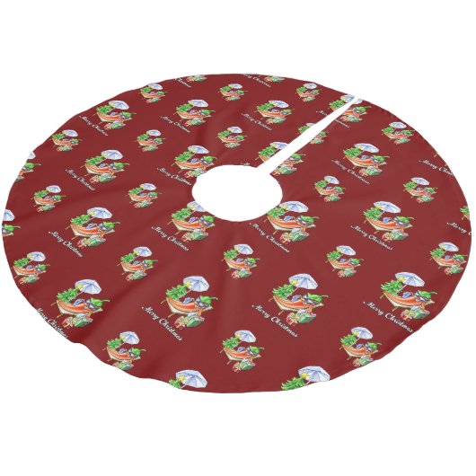 Deep Red grappige en feestelijke kerstchili Kerstboom Rok (Gekanteld)