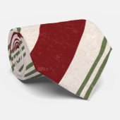 Deep Red & Green Stripe Kerststropdas Stropdas (Opgerold)