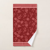 Deep Red Greyfloral Patroon Bad Handdoek (Handdoek)