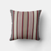 Deep Red, grijs Mauve beige Stripe Mode 5 Kussen (Achterkant)