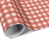 Deep Red Hand-Drawn Buffalo Check Plaid Cadeaupapier (Rol Hoek)
