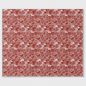 Deep Red Hearts Wrapping Paper Cadeaupapier (Vlak)