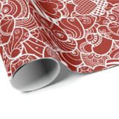Deep Red Hearts Wrapping Paper Cadeaupapier (Rol Hoek)