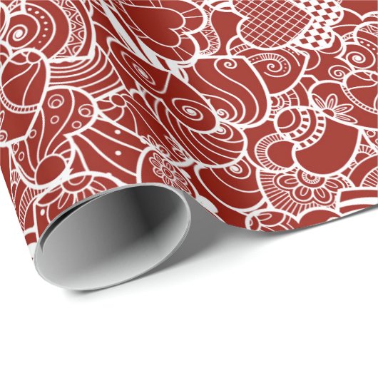 Deep Red Hearts Wrapping Paper Cadeaupapier (Rol Hoek)