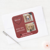 Deep Red Hemangiosarcoma Tribute Square Sticker (Envelop)