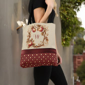 Deep Red Hoe zit het met hen Appels Herfst Monogra Tote Bag