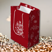 Deep Red Holiday Nieuwjaar Medium Cadeauzakje