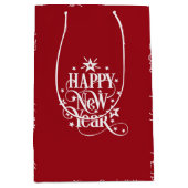 Deep Red Holiday Nieuwjaar Medium Cadeauzakje (Voorkant)
