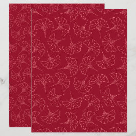 Deep Red Japanse Ginkgo laat plakboek papier achte