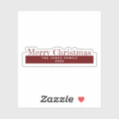 Deep Red Kiss-Cut Vrolijk Kerstfeest met Familiena Sticker (Vel)