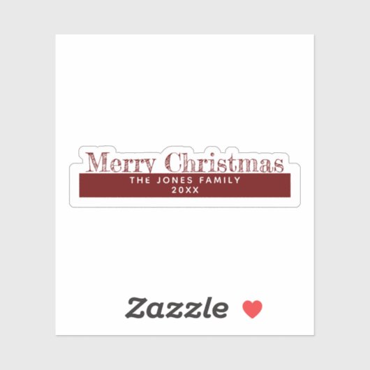 Deep Red Kiss-Cut Vrolijk Kerstfeest met Familiena Sticker (Vel)