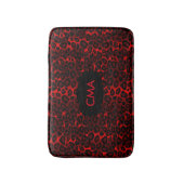 Deep Red Leopard Monogram Patroon Badmat (Voorkant Verticaal)