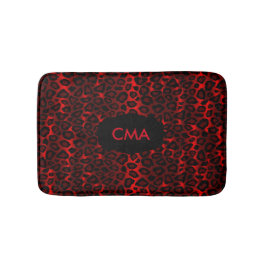 Deep Red Leopard Monogram Patroon Badmat