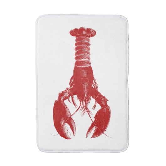 Deep Red Lobster op White Badmat (Voorkant Verticaal)