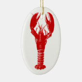 Deep Red Lobster op White Keramisch Ornament (Rechts)