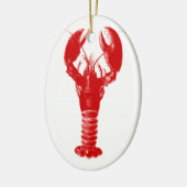 Deep Red Lobster op White Keramisch Ornament (Links)