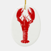 Deep Red Lobster op White Keramisch Ornament (Voorkant)