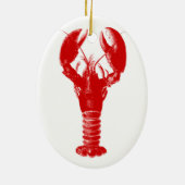 Deep Red Lobster op White Keramisch Ornament (Achterkant)