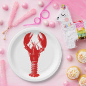 Deep Red Lobster op White Papieren Bordje (Feest)