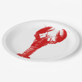 Deep Red Lobster op White Papieren Bordje (Gekanteld)