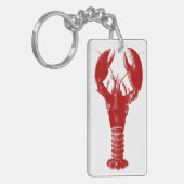 Deep Red Lobster op White Sleutelhanger (Voorkant Links)