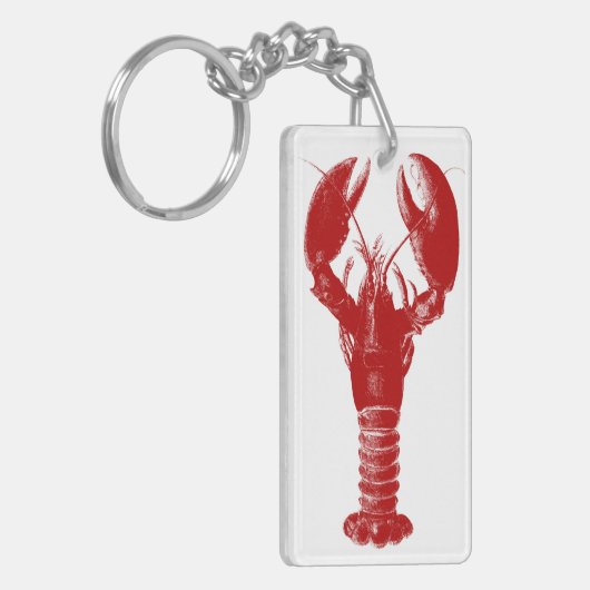 Deep Red Lobster op White Sleutelhanger (Voorkant Links)