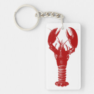 Deep Red Lobster op White Sleutelhanger