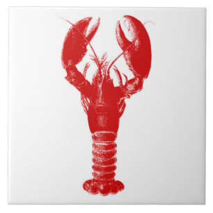 Deep Red Lobster op White Tegeltje