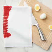 Deep Red Lobster op White Theedoek (Quarter Fold)