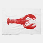 Deep Red Lobster op White Theedoek (Horizontaal)