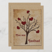 Deep Red Love Valentijn Hearts Fruitboom Kaart (Voorkant / Achterkant)