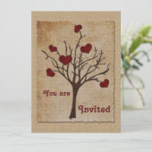 Deep Red Love Valentijn Hearts Fruitboom Kaart (Staand voorkant)