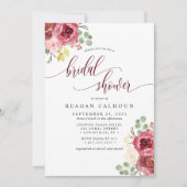 Deep Red Merlot Floral Waterverf Vrijgezellenfeest Kaart (Voorkant)