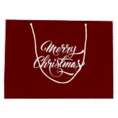 Deep Red Merry Christmas Groot Cadeauzakje (Achterkant)