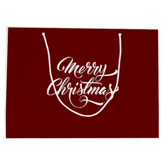 Deep Red Merry Christmas Groot Cadeauzakje (Achterkant)