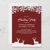 Deep Red Merry Christmas Party Kaart (Voorkant)