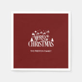 Deep Red Merry Christmas Servet (Voorkant)