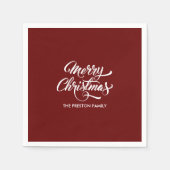 Deep Red Merry Christmas Servet (Voorkant)