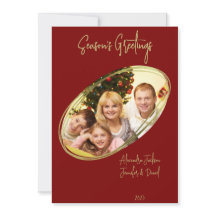 Deep Red Minimal Season's Groetjes Kerst