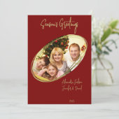 Deep Red Minimal Season's Groetjes Kerst Feestdagenkaart (Staand voorkant)