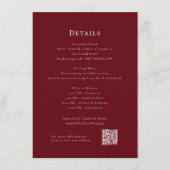 Deep Red Modern Wedding Details Enclosure Kaart (Voorkant)